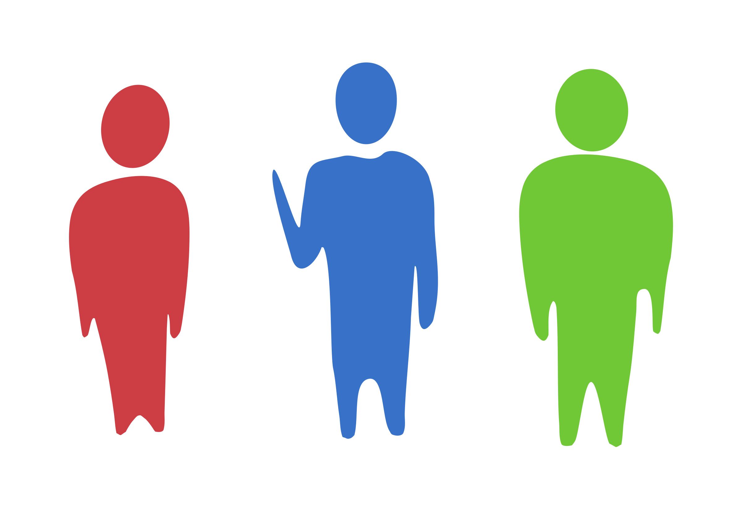 2400x1670 Three Different Colored Humans Vector Clipart Image