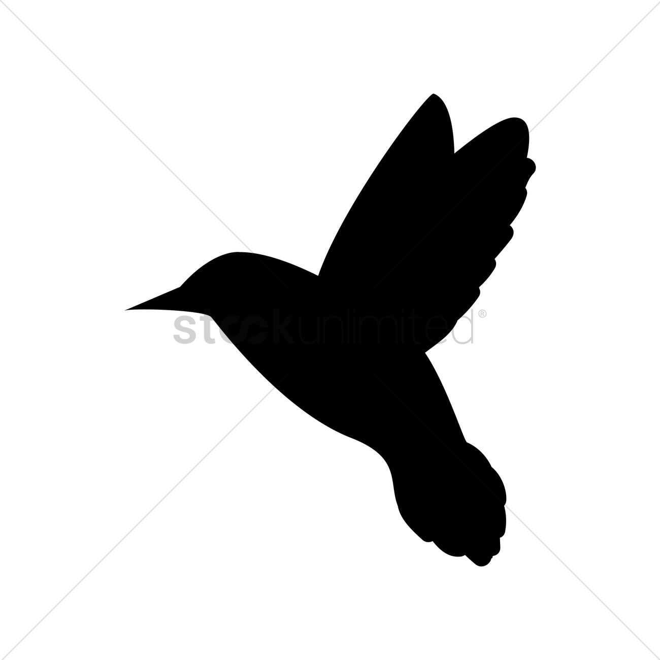 1300x1300 Silhouette Of Hummingbird Vector Image