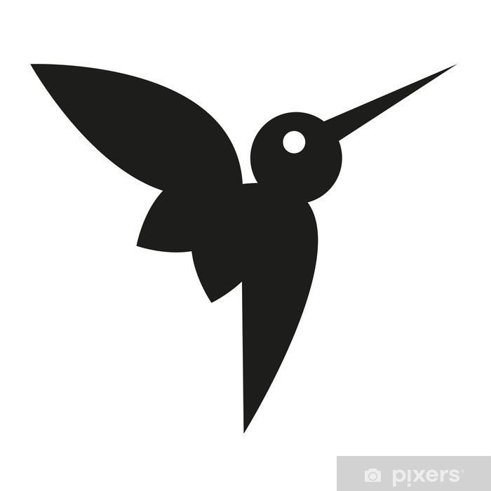 700x700 Vector Stylish Abstract Silhouette Hummingbird Icon Wall Mural
