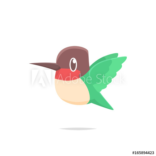 500x500 Cartoon Hummingbird Vector Isolated