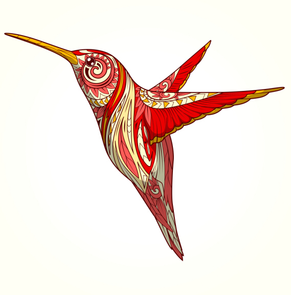 Floral Pattern Hummingbird Vector Free Download 569x577 Floral Pattern Hummingbird Vector Free Download