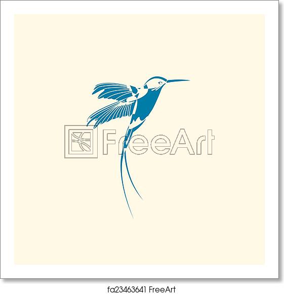 561x581 Free Art Print Of Silhouette Of Hummingbird Silhouette