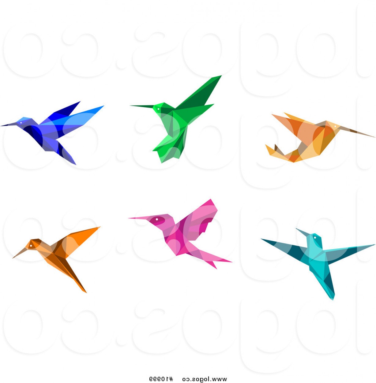 1228x1252 Royalty Free Clip Art Vector Logos Of Origami Hummingbirds