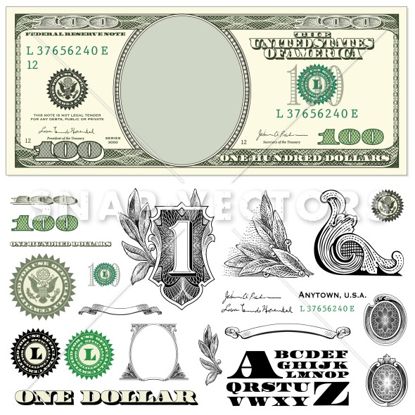 590x590 Hundred Dollar Bill Vector Images
