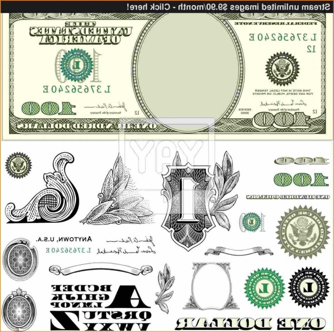 1156x1148 Blank Dollar Bill Template Vector Set Gwifi Soidergi