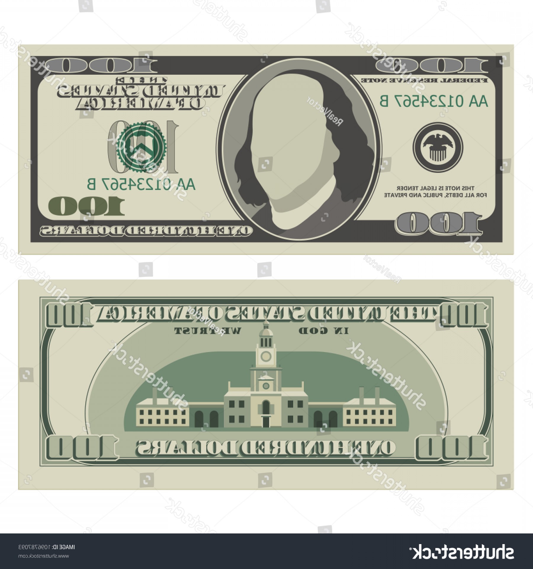 Hundred Dollar Bill Vector at Vectorified.com | Collection of Hundred ...