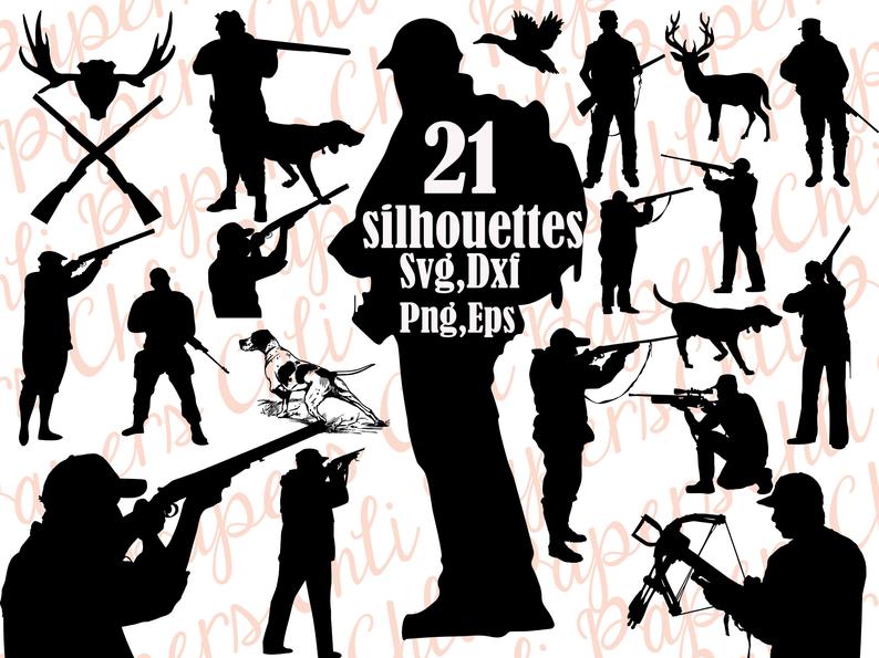 794x595 Hunting Silhouettes Hunting Clipart Hunter Etsy