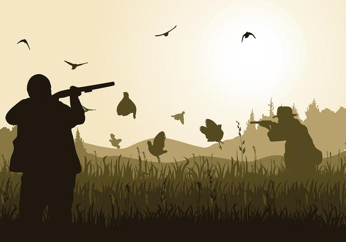 700x490 Quail Bird Hunting Silhouette Free Vector