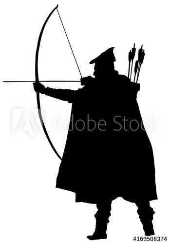 349x500 Archer Vector Silhouette Illustration Isolated On White Background