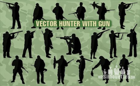 456x282 Free Vector Hunter With Guns Clipart And Vector Graphics