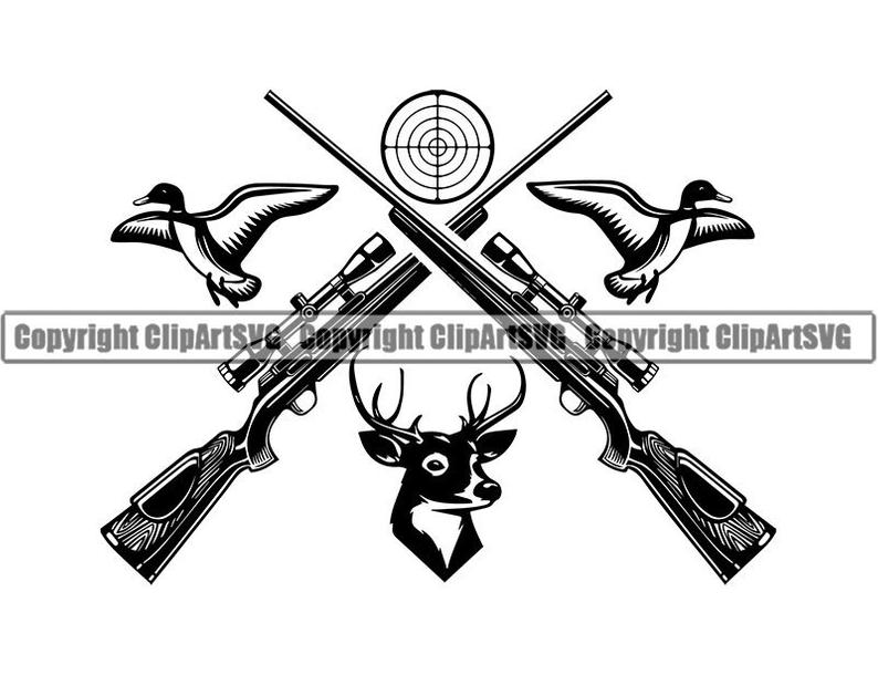 794x610 Hunting Logo Rifles Crossed Duck Deer Sport Hunt Hunter Etsy