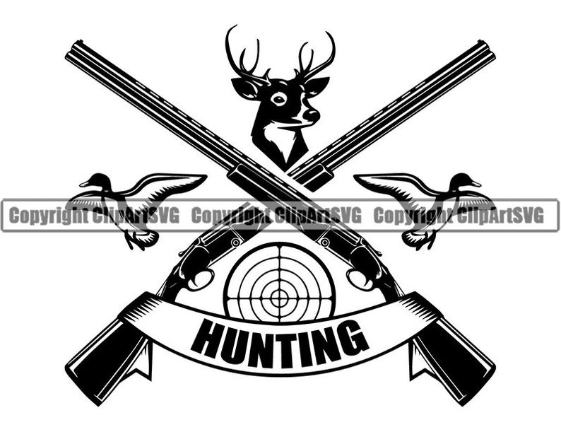 794x611 Hunting Logo Rifles Crossed Duck Deer Sport Hunt Hunter Etsy
