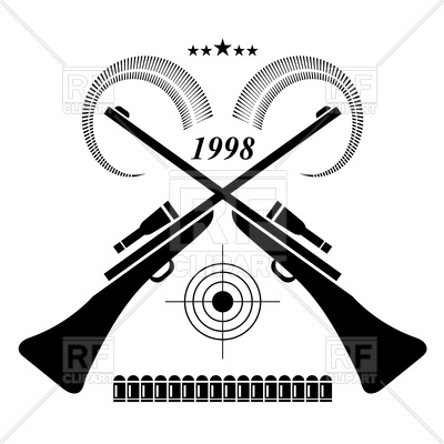 400x400 Hunting Emblem, Rifles For Hunt And Target Shooting Vector Image