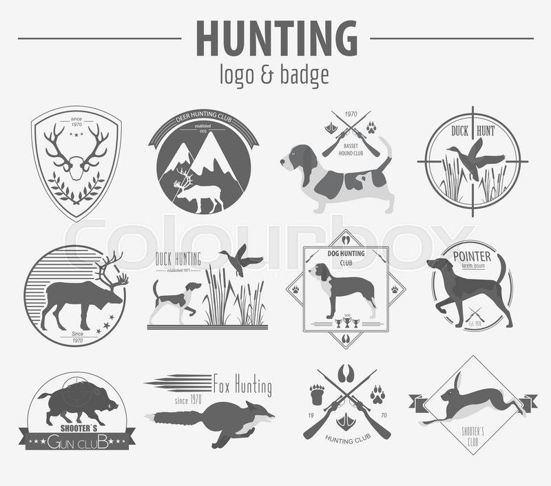Hunting Logo And Badge Template Dog Stock Vector Colourbox 800x706 Hunting Logo And Badge Template Dog Stock Vector Colourbox
