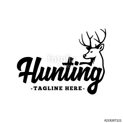 500x500 Hunting Logo Black And White Lettering Design Decorative
