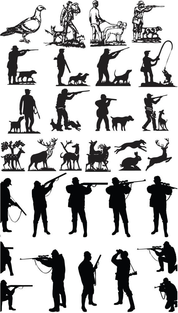 570x1000 Hunters Silhouette Vector Vector Graphics Designs