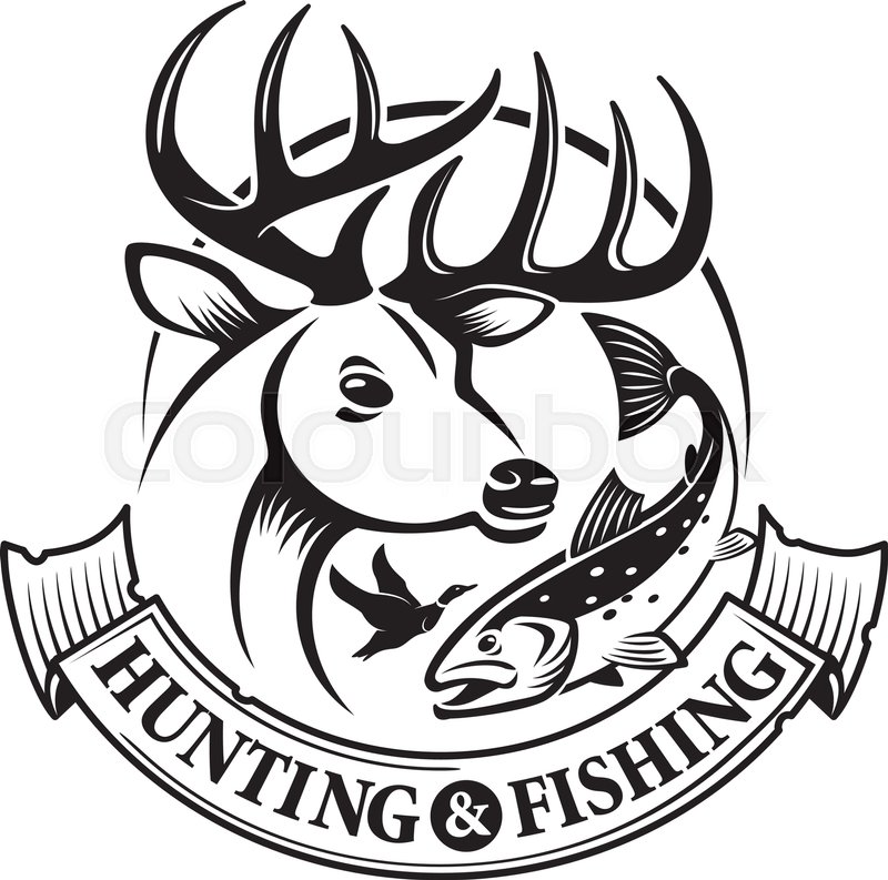 800x793 Hunting And Fishing Vector Emblem And Stock Vector Colourbox