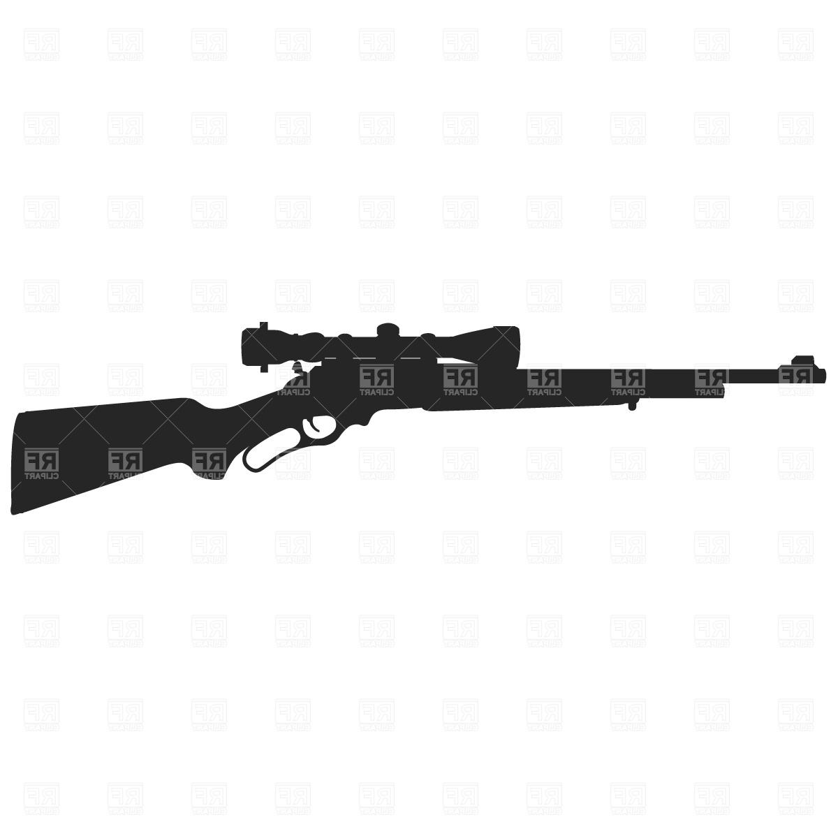 1200x1200 Unique Hunting Rifle Line Art Vector Design Free Vector Art
