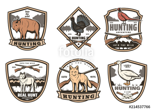 500x361 Vector Icons For Hunting Club Open Season Stock Image And Royalty
