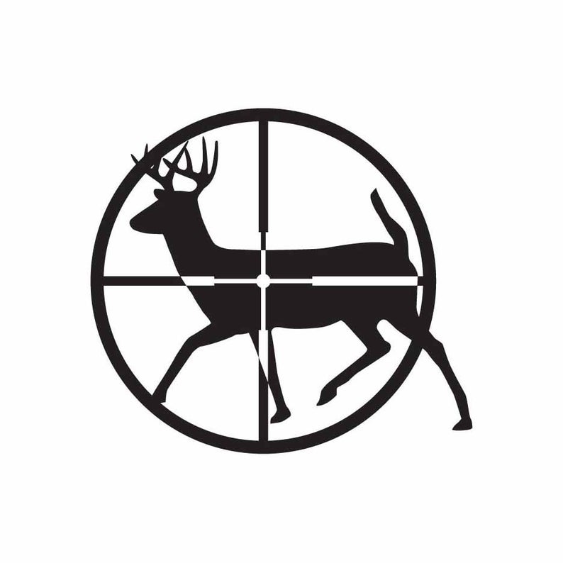 794x794 Deer In Scope Hunting Vector Dxf Vinyl Etsy
