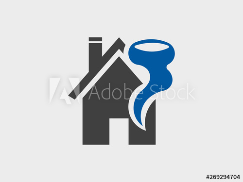 500x375 House And Hurricane Disaster, Icon Vector