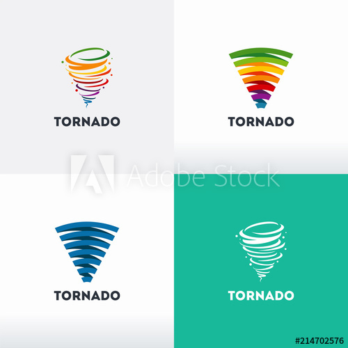 500x500 Set Of Tornado Logo Symbol Isolated, Abstract Hurricane Logo