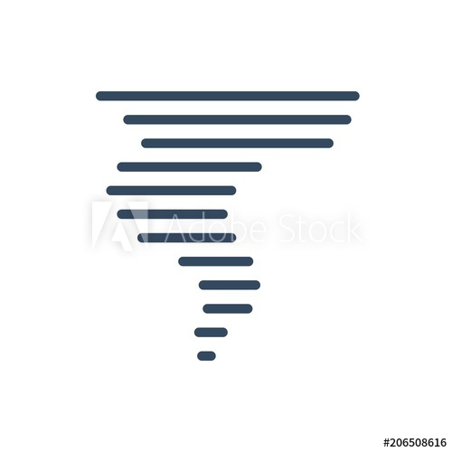 500x500 Tornado Color Icon Vector Line Hurricane Storm Symbol Isolated
