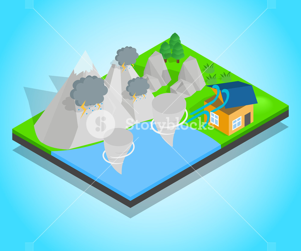 1000x833 Hurricane Concept Banner Isometric Banner Of Hurricane Vector