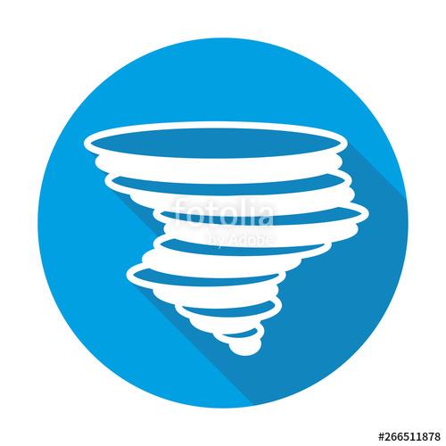 500x500 Hurricane Vector Blue Icon In Modern Flat Style Isolated