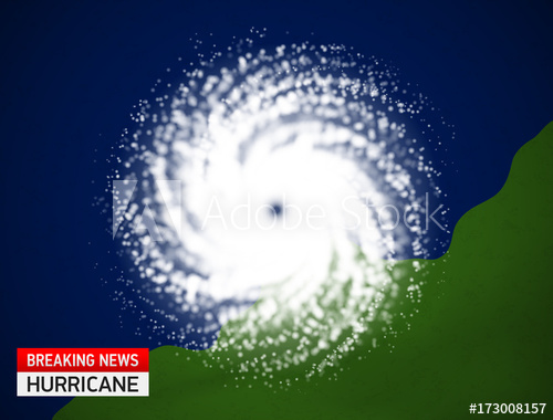 500x380 Satellite View Of A Hurricane Vector Illustration Breaking News