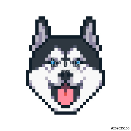 Pixel Art Siberian Husky Dog Vector Icon Stock Image And Royalty 500x500 Pixel Art Siberian Husky Dog Vector Icon Stock Image And Royalty
