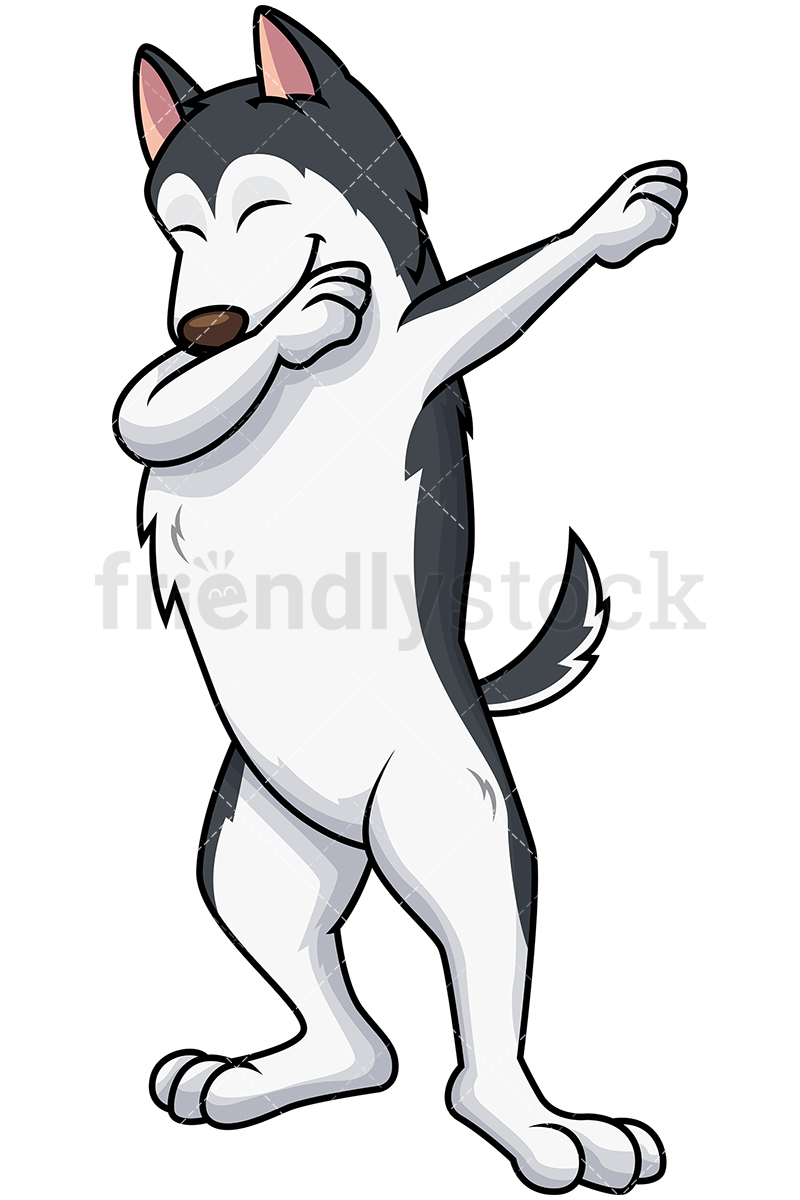 Dabbing Husky Dog Cartoon Vector Clipart 800x1200 Dabbing Husky Dog Cartoon Vector Clipart