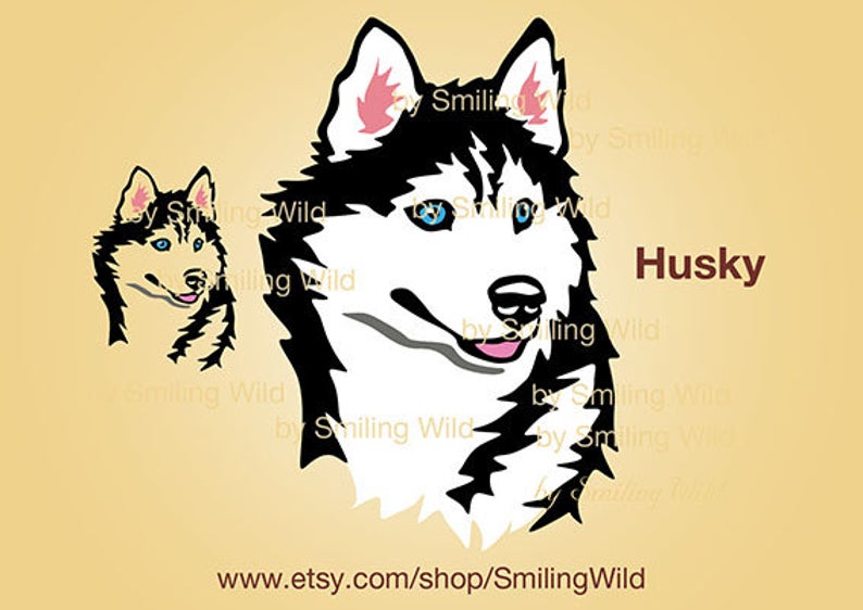 Siberian Husky Dog Clipart Portrait Head Siberian Husky Etsy 794x562 Siberian Husky Dog Clipart Portrait Head Siberian Husky Etsy