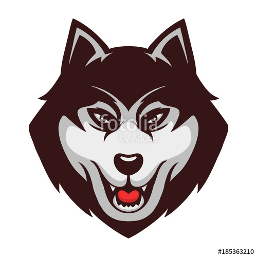 500x500 Husky Wolf Dog Mascot Illustration Logo Vector Stock Image