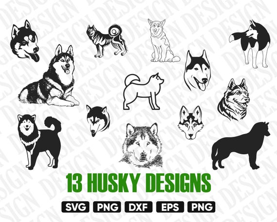 570x456 Husky Dog Husky Silhouettes Husky Dog Husky Etsy