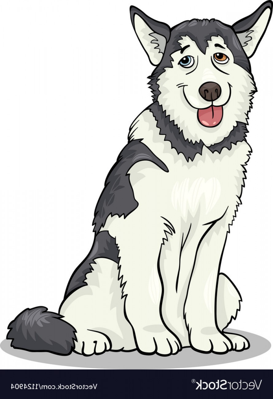 889x1296 Husky Or Malamute Dog Cartoon Vector Cultracing