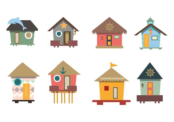 700x490 Traditional House Beach Hut Vector