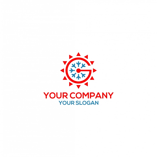 640x640 G Hvac Logo Design Vector Template For Free Download