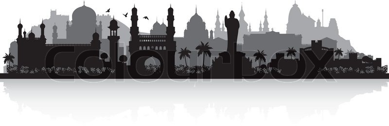 800x259 Hyderabad India City Skyline Vector Stock Vector Colourbox