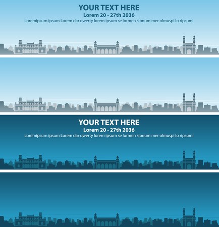 434x450 Hyderabad Skyline Event Banner Royalty Free Vector Graphics