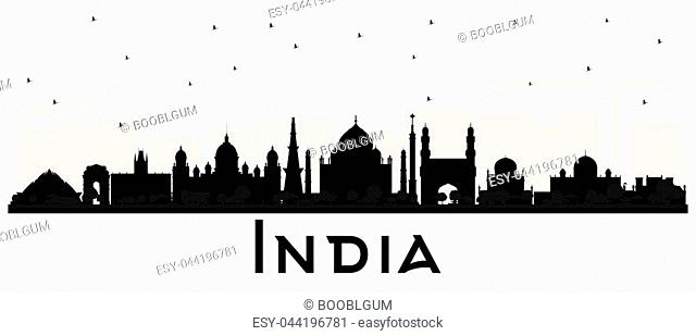640x309 Hyderabad India City Skyline Vector Silhouette Stock Photos