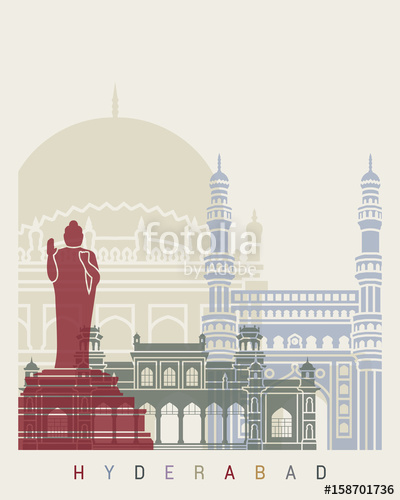 400x500 Hyderabad Skyline Poster Stock Image And Royalty Free Vector