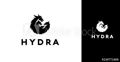 500x260 Modern Black Silhouette Of Hydra Dragons Icon