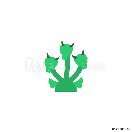 500x500 Flat Icon Hydra Element Vector Illustration Of Flat Icon Snake