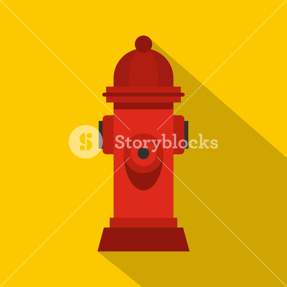 1000x1000 Red Fire Hydrant Icon Flat Illustration Of Red Fire Hydrant