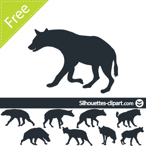 500x500 Hyena Vector Silhouette Logo Mood Board Hyena, Silhouette