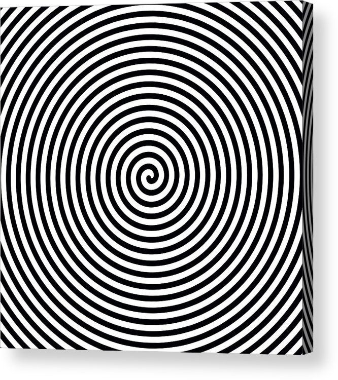 666x750 Black And White Hypnosis Spiral Vector Background Acrylic Print