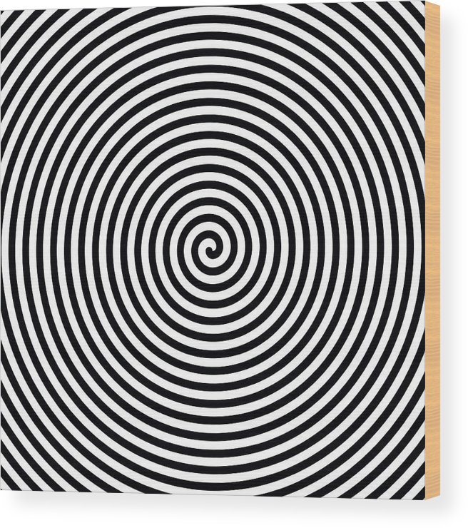656x740 Black And White Hypnosis Spiral Vector Background Wood Print