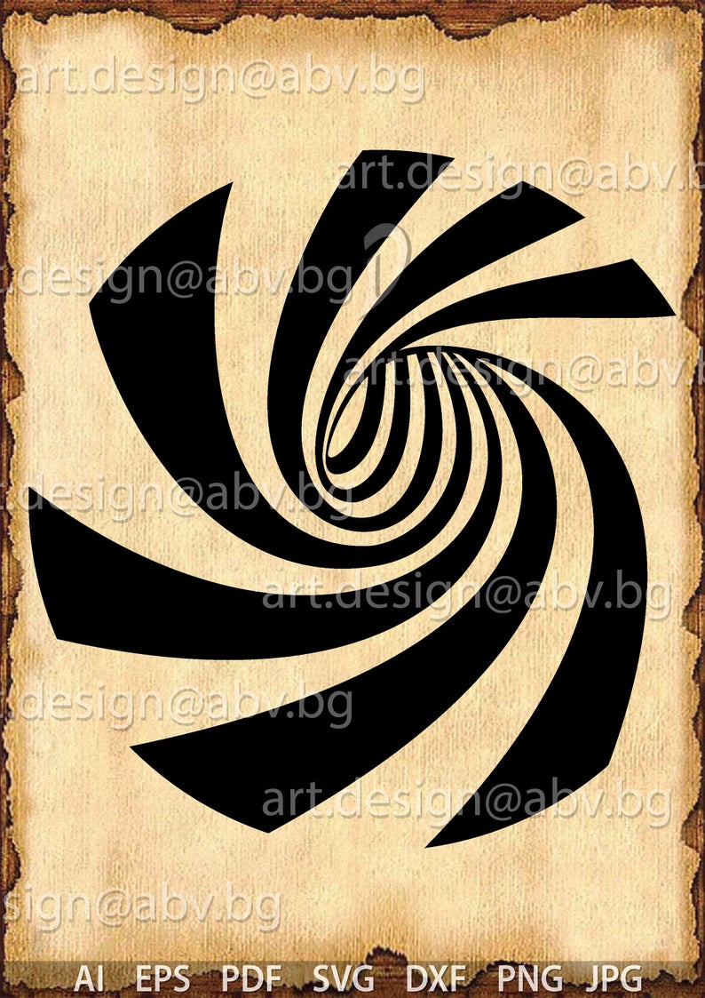794x1123 Vector Hypnotic Spiral Png Pdf Dxf Etsy
