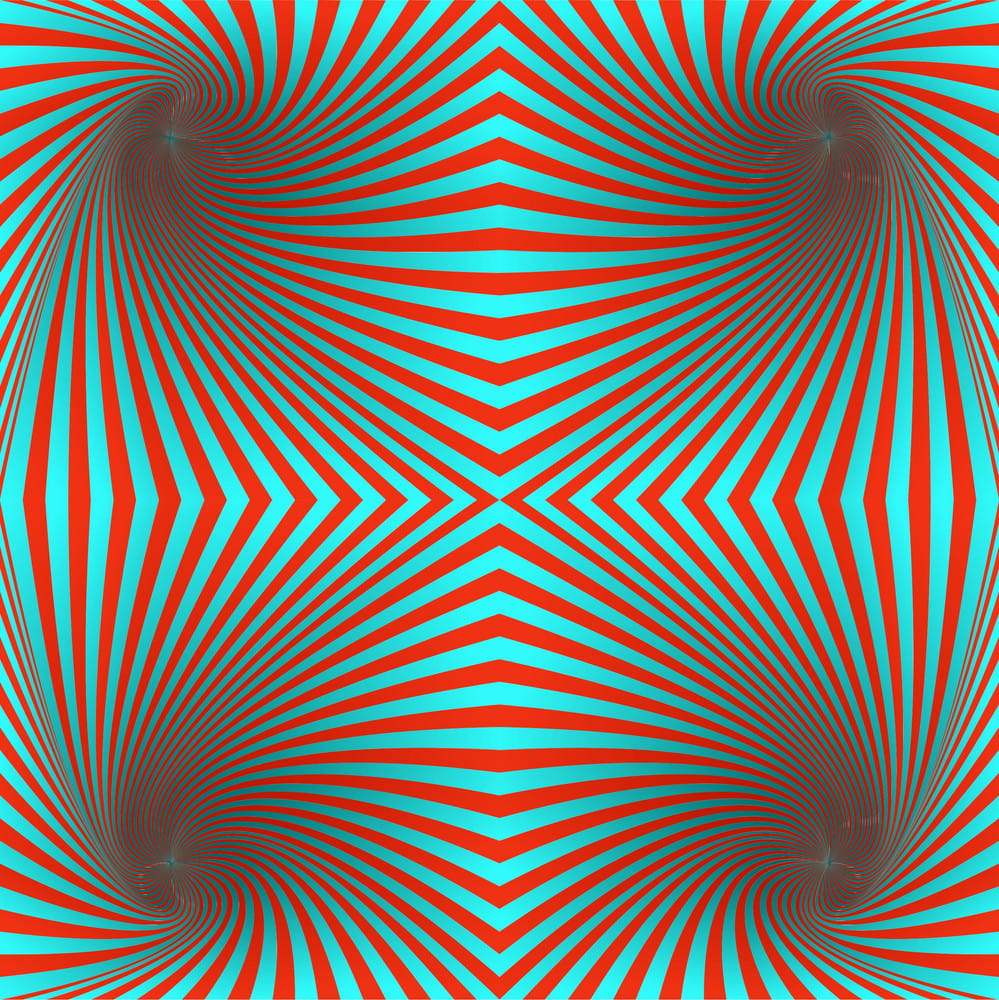 999x1000 Seamless Red And Cyan Hypnotic Spiral Pattern Vector